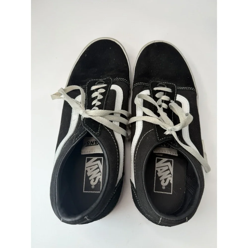 VANS Old Skool Black White Canvas Lace Up Sneakers Men's US 10 Casual Shoes